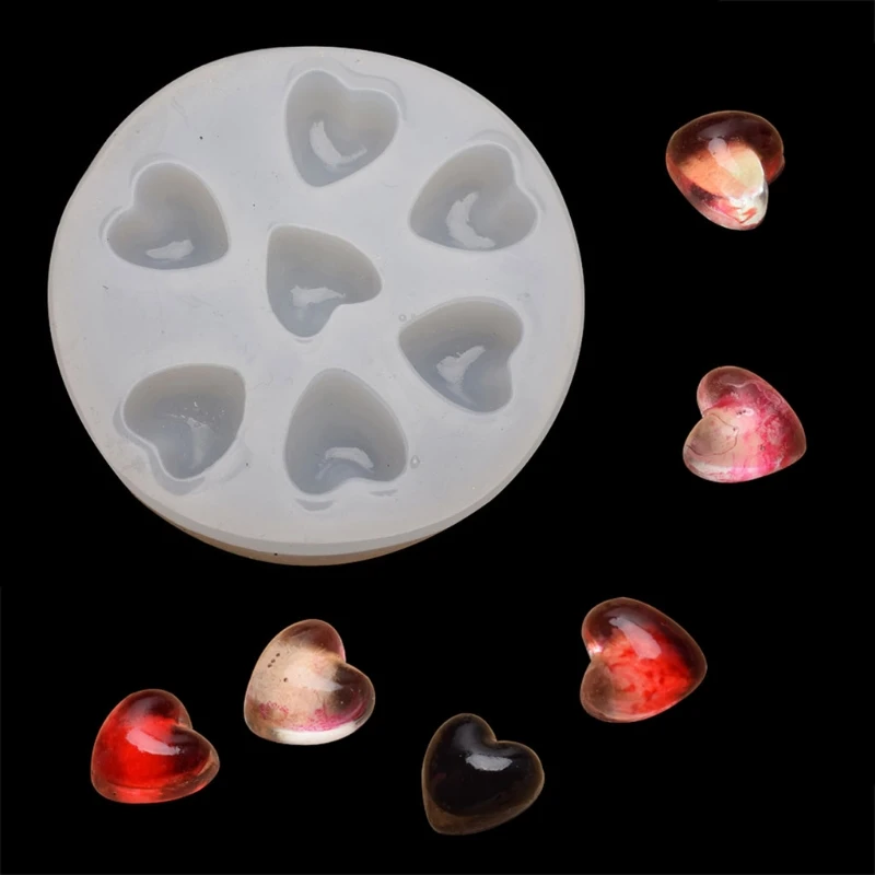 

3D Heart Shape Pendant Epoxy Resin Silicone Mold Mini Heart Soap Wax Mold Tools