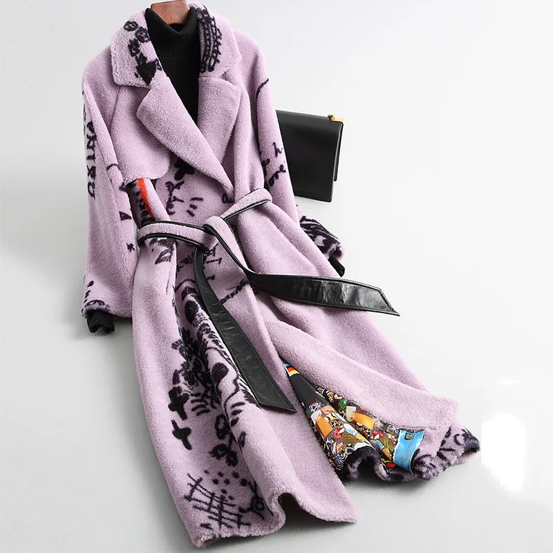 Большие размеры новинка 2019 Осень-зима натуральная овечья шерсть меховые пальто