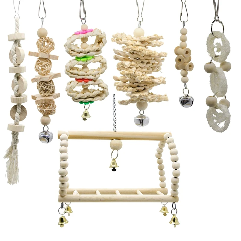 Большая сделка 7 упаковок игрушки для жевания в виде попугаев натуральный