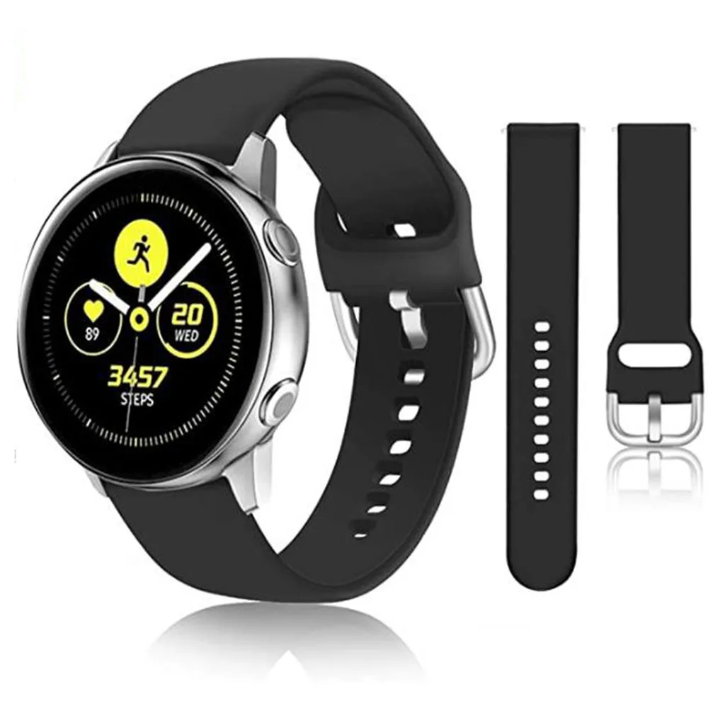 

Ремешок силиконовый для активных часов, мягкий водонепроницаемый спортивный браслет, совместим с Samsung Galaxy Watch Active band 2, 41 мм, 20 мм WB439