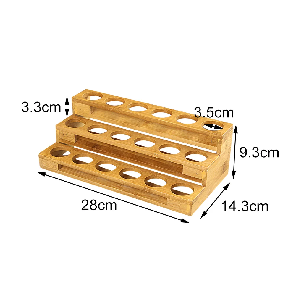 Бамбук 18 отверстиями эфирное масло дисплей деревянная подставка стойка для