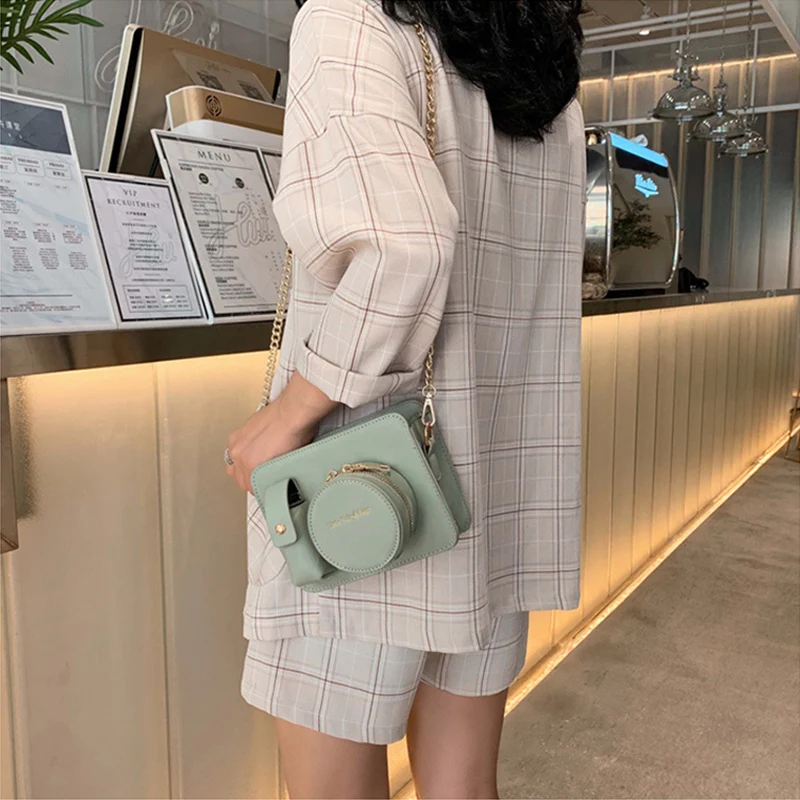 Модные сумки через плечо в форме камеры для женщин дамские сумочки из