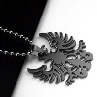 free shipping 1pcs anime charming pendant black necklaces titanium steel pendants jewelry eagle owl free chain marvel super hero