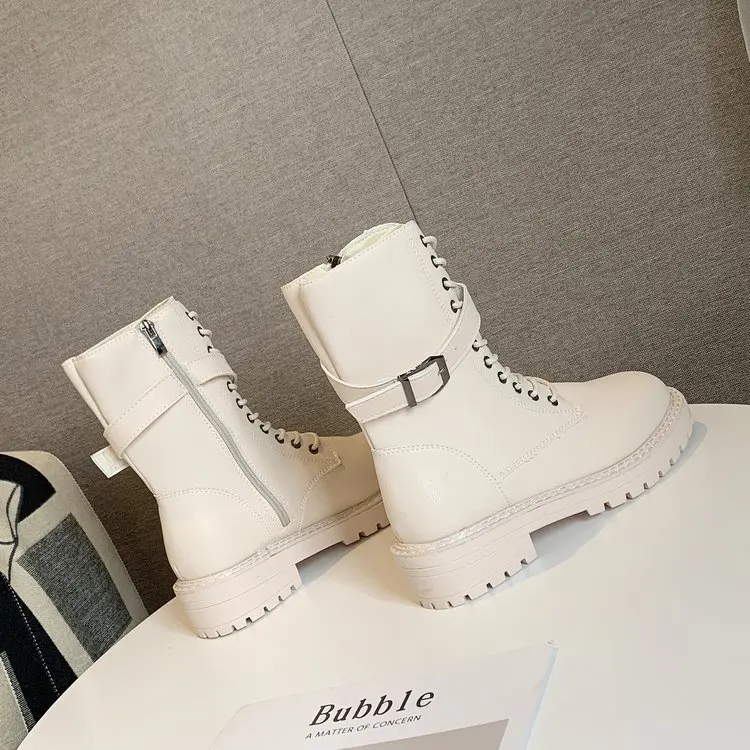 Женские повседневные Ботинки Martin простые однотонные высокие ботинки в стиле