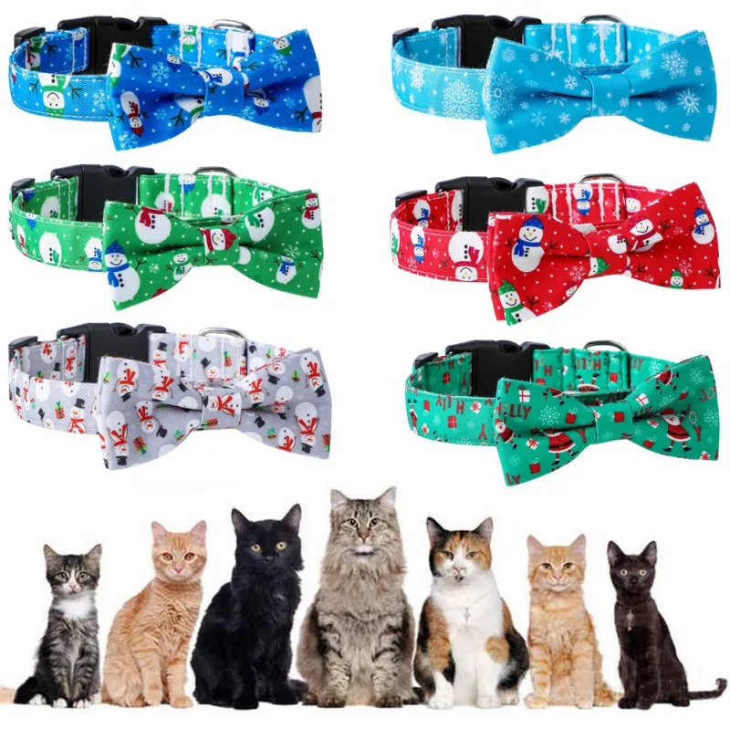 

Christmas Snowflake Cats and Dogs Collar Adjutable Nylon Dog Collar Personalized Collar Pet Dog Printing Collars