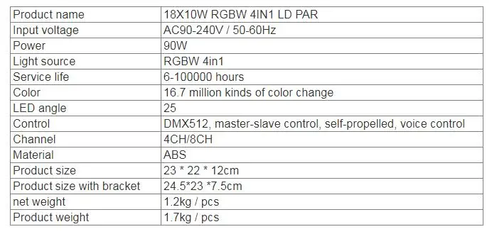 18x10 Вт большой объектив RGBW 4в1 Светодиодный светильник 18*10 Вт с DMX512 управлением диско светильник s сценический DJ свадебный бар сценический светильник ing