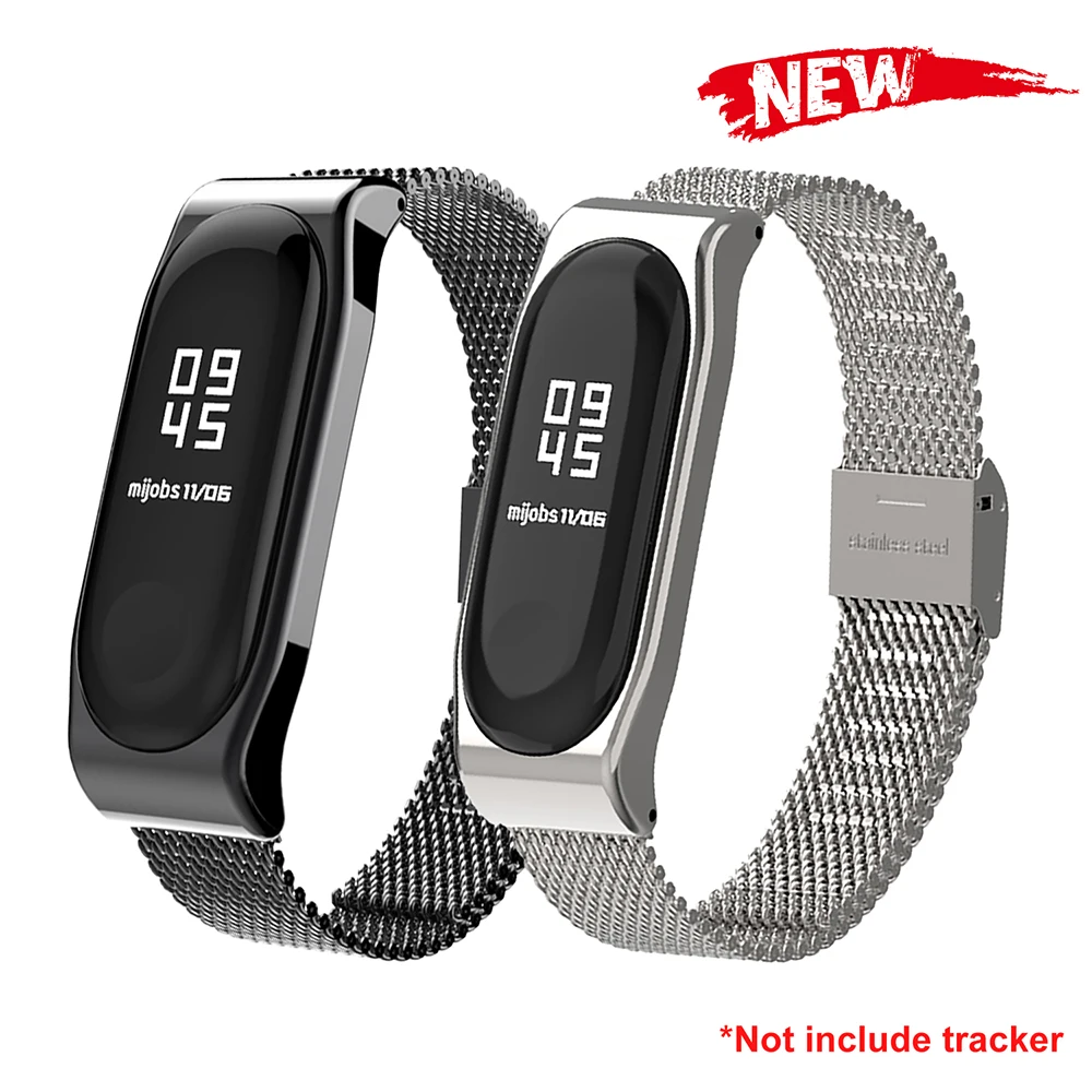 Mijobs Correa Mi Band 4 металлический ремешок Миланская нержавеющая сталь для Xiaomi 3 Miband
