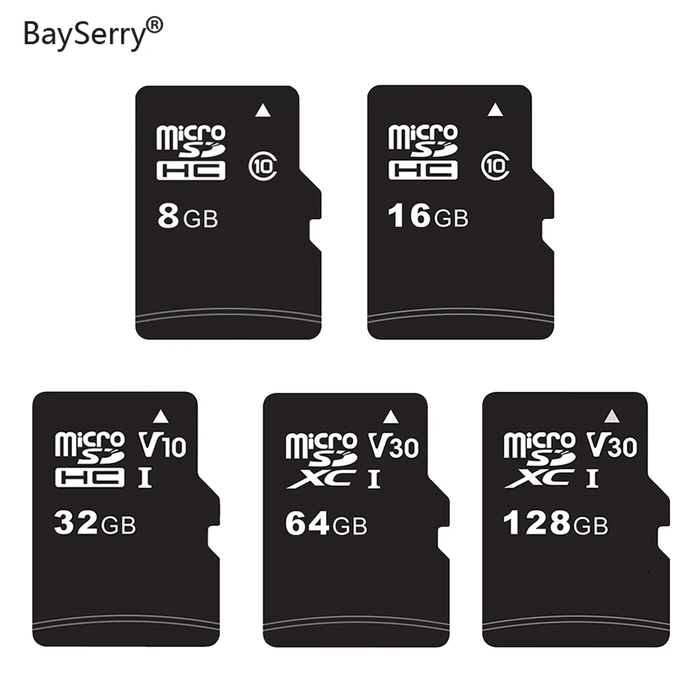 

BaySerry Class10 Micro TF Smart SD Card 64GB 128GB 32GB 256GB 512GB C10 Memory Card Flash Card Mini Microsd TF/SD for Phone PC