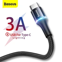 baseus 3a usb type c cable fast chagring charger type c cable for samsung s21 s20 xiaomi mi 10 9 oneplus 8 pro usb c data cable