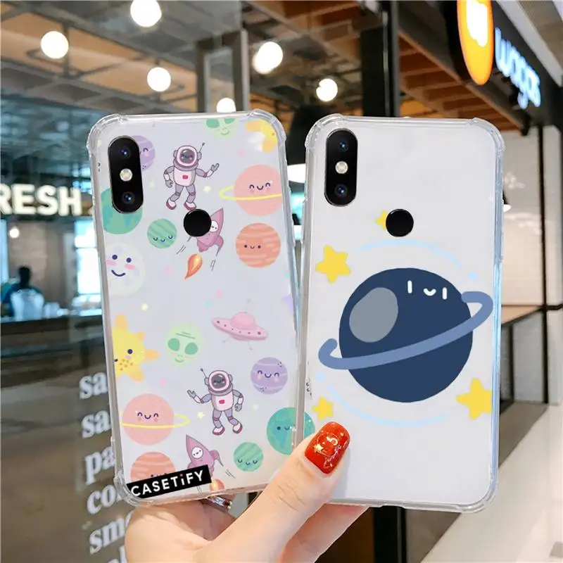 

Space planet moon alien Phone Case Transparent for Xiaomi cc max mix note 3 2 6 8 5 10 11 9 10 play x s se lite pro