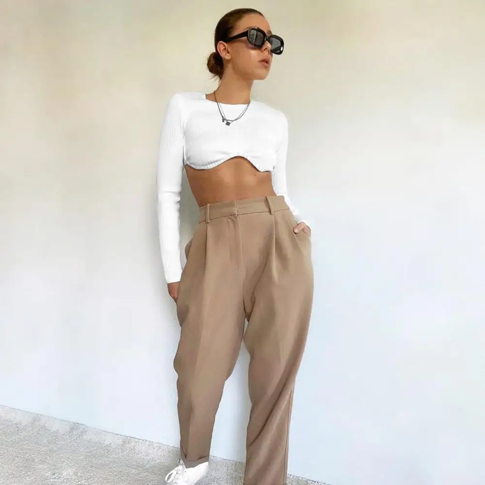 

Autumn Winter New Long Sleeve O-Neck Slim Sexy Women Pullovers High Quality Solid Women Tees