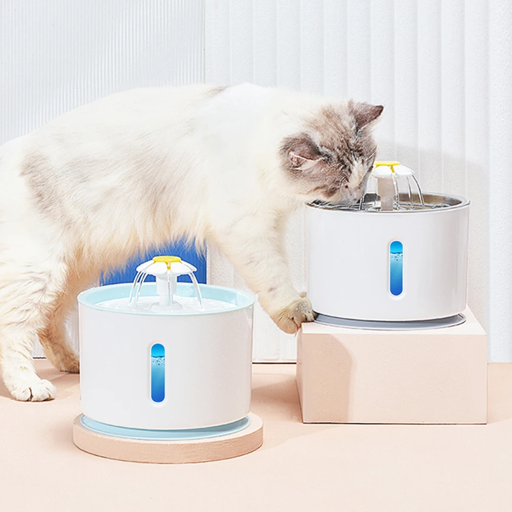 Чаша для фонтана кошек со светодиодной подсветкой 2 4 л Автоматическая поилка