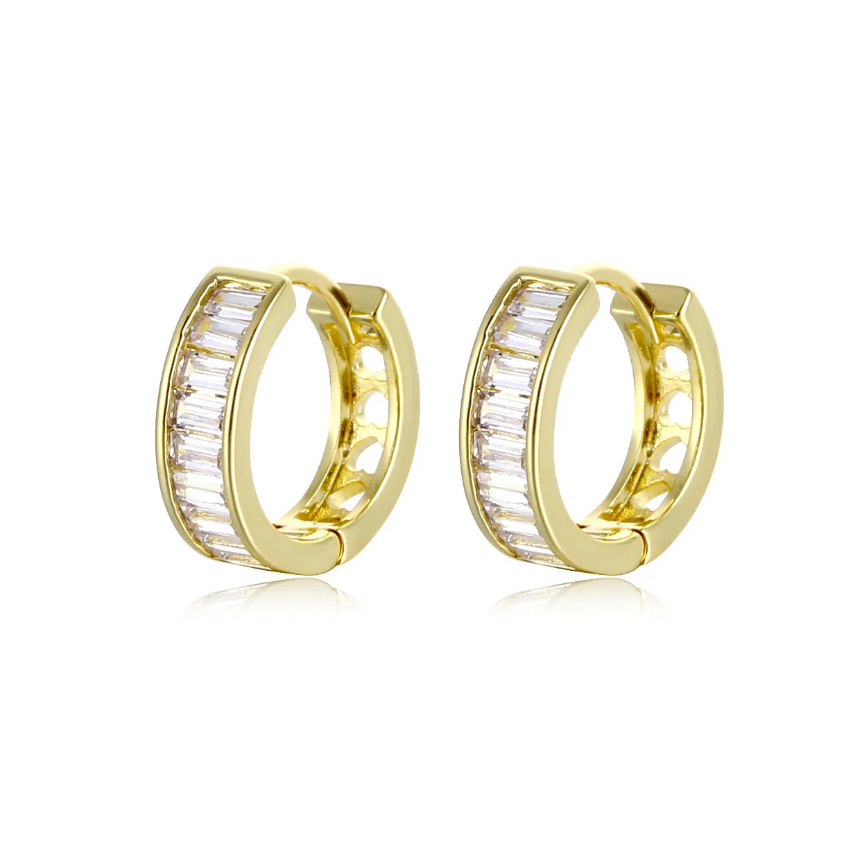 

KS004 Fashion Delicacy High Quality Copper Zircon Circle Earrings Gifts Party WOMEN'S Preferred Jewelry Earrings