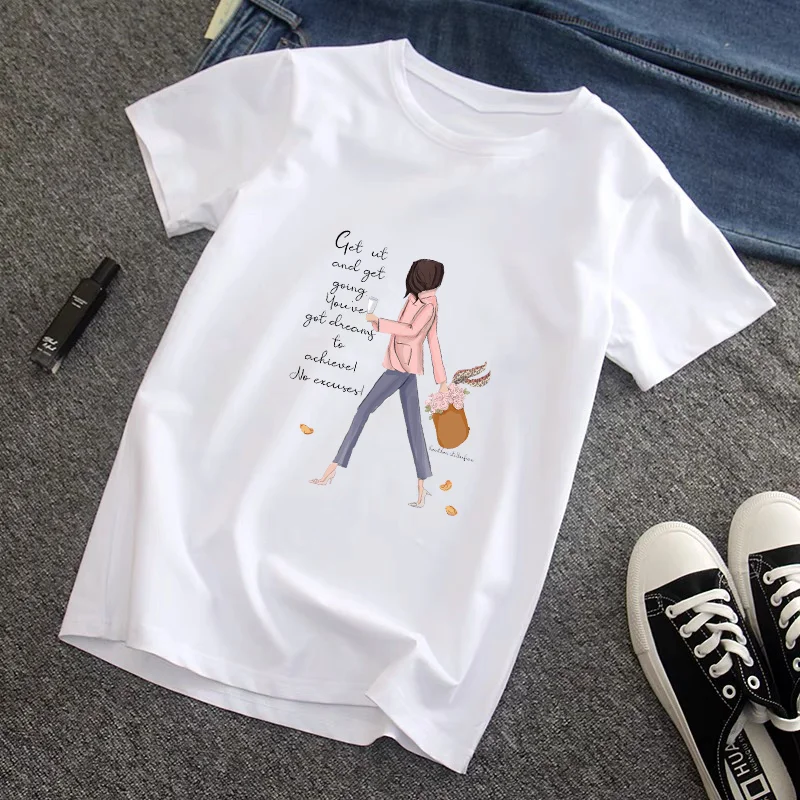 

Women Graphic Cute Girl Printing Fashion 90s Cute Watercolor Short Sleeve Lady Clothes Tops Tees Print Female Tshirt T-Shirt