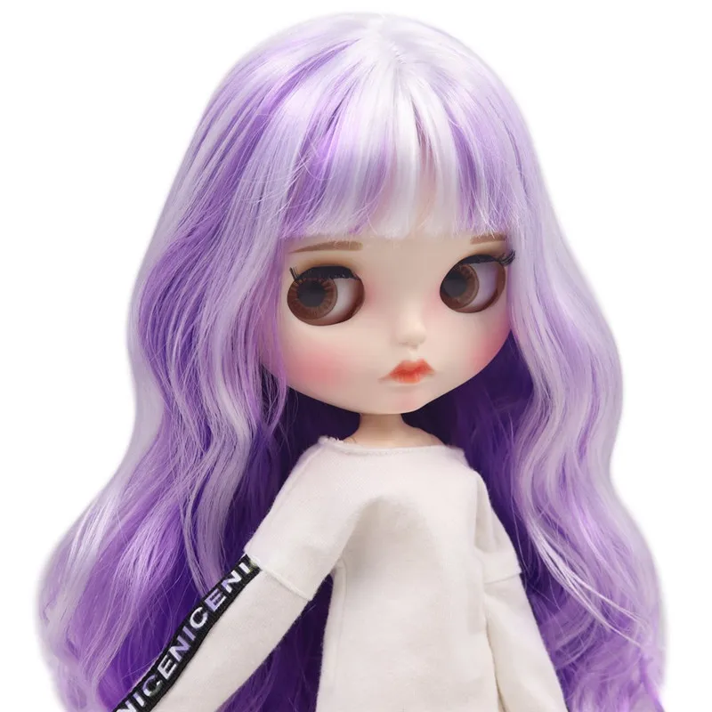 Ледяной обнаженный Blyth Кукла № 280BL136/7216 белый микс фиолетовые волосы резные губы матовые индивидуальные лица соединение тела 1/6 bjd