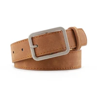 high quality leather waist strap belt black brown women square metal buckle belts ladies female belts for jeans 105cm