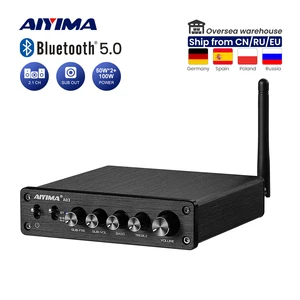 AIYIMA TPA3116 усилитель сабвуфера Аудио Bluetooth звуковой усилитель 2,1 50 Вт x2 + 100 Вт HiFi TPA3116D2 цифровой мощный домашний усилитель