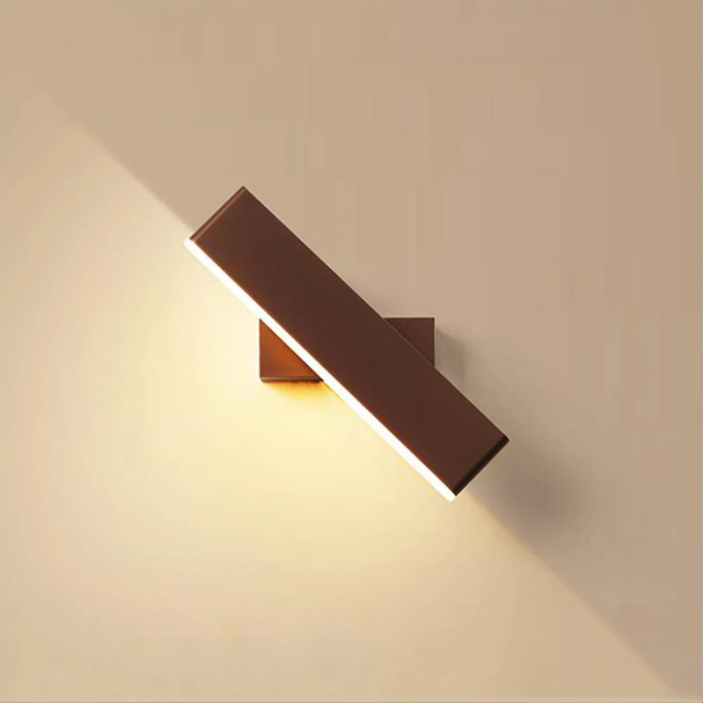 6W Modern LED Wall Lights for Bedroom bedside Rotated 360°Wall lamp minimalist creative stair aisle living room AC85-265V Gold | Лампы и