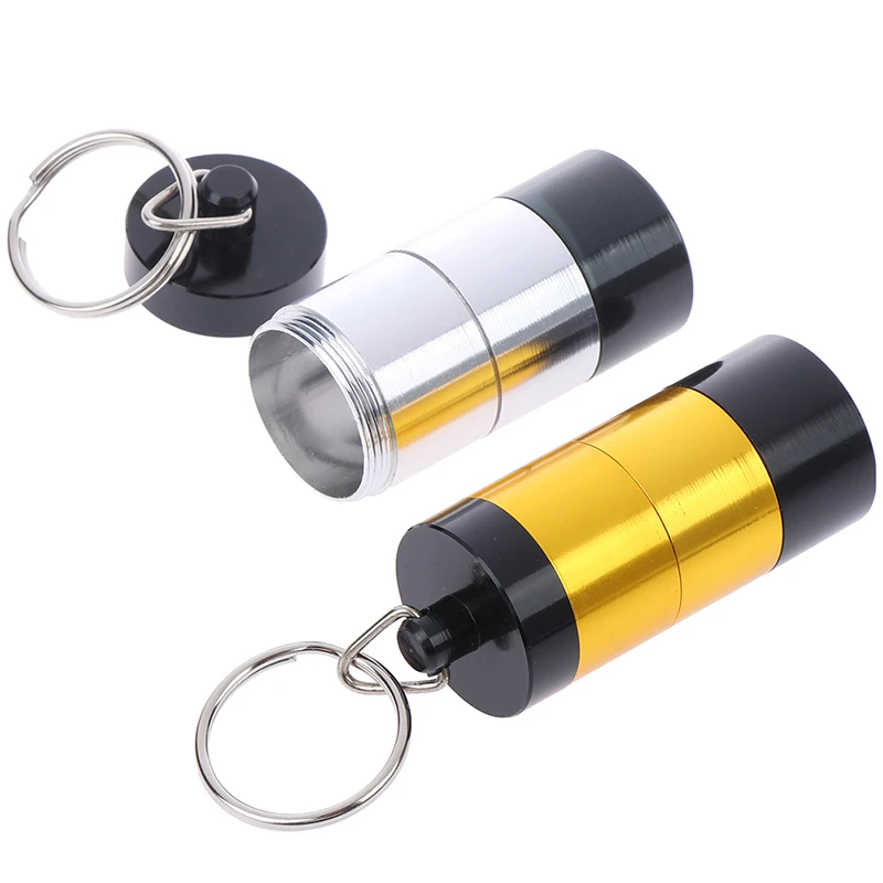 

Aluminum Pill Box 3 Separate Sections Pill Case Keychain Portable Outdoor Pocket Pill Holder Container Medicine Box