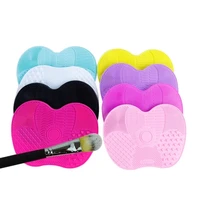 1pc silicone makeup brush cleaner scrub pad with makeup brush make up brushes washing little scrubber board clean wash tool