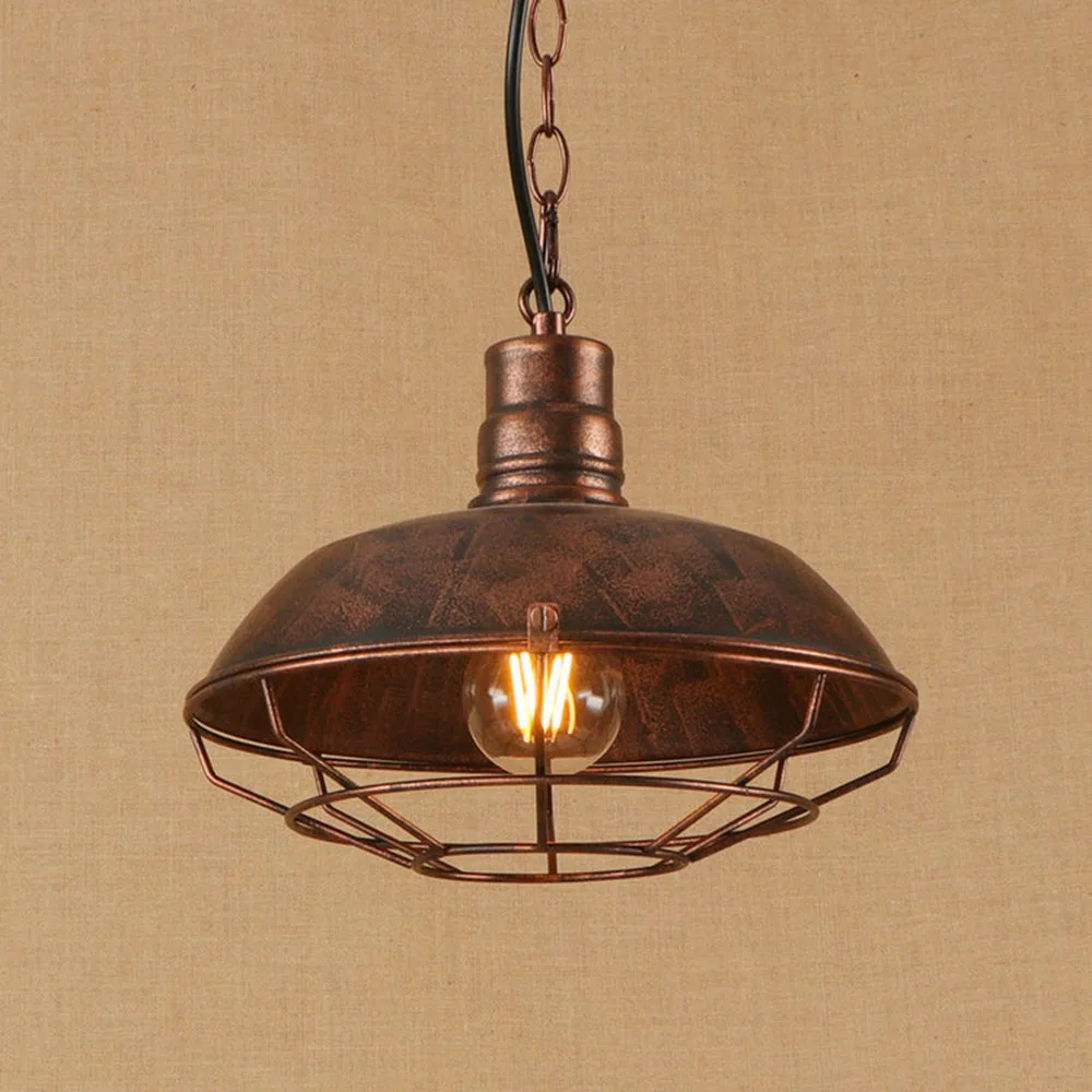 

vintage iron cages pendant lamp socket E27 Pendant Light Fixture 110V 220V For Kitchen LED light Living room dining room bar