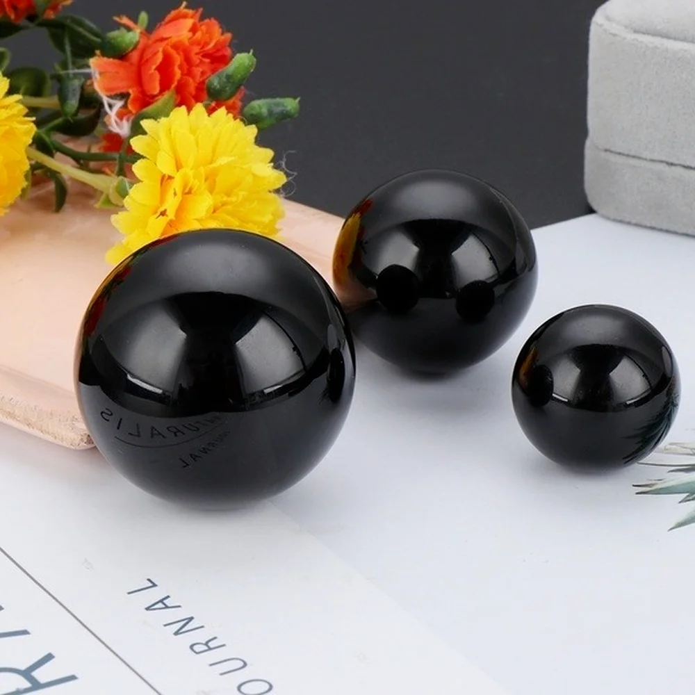 1000g/500g/250g Asian Rare Natural Black Obsidian Sphere Large Crystal Ball Healing Stone | Дом и сад