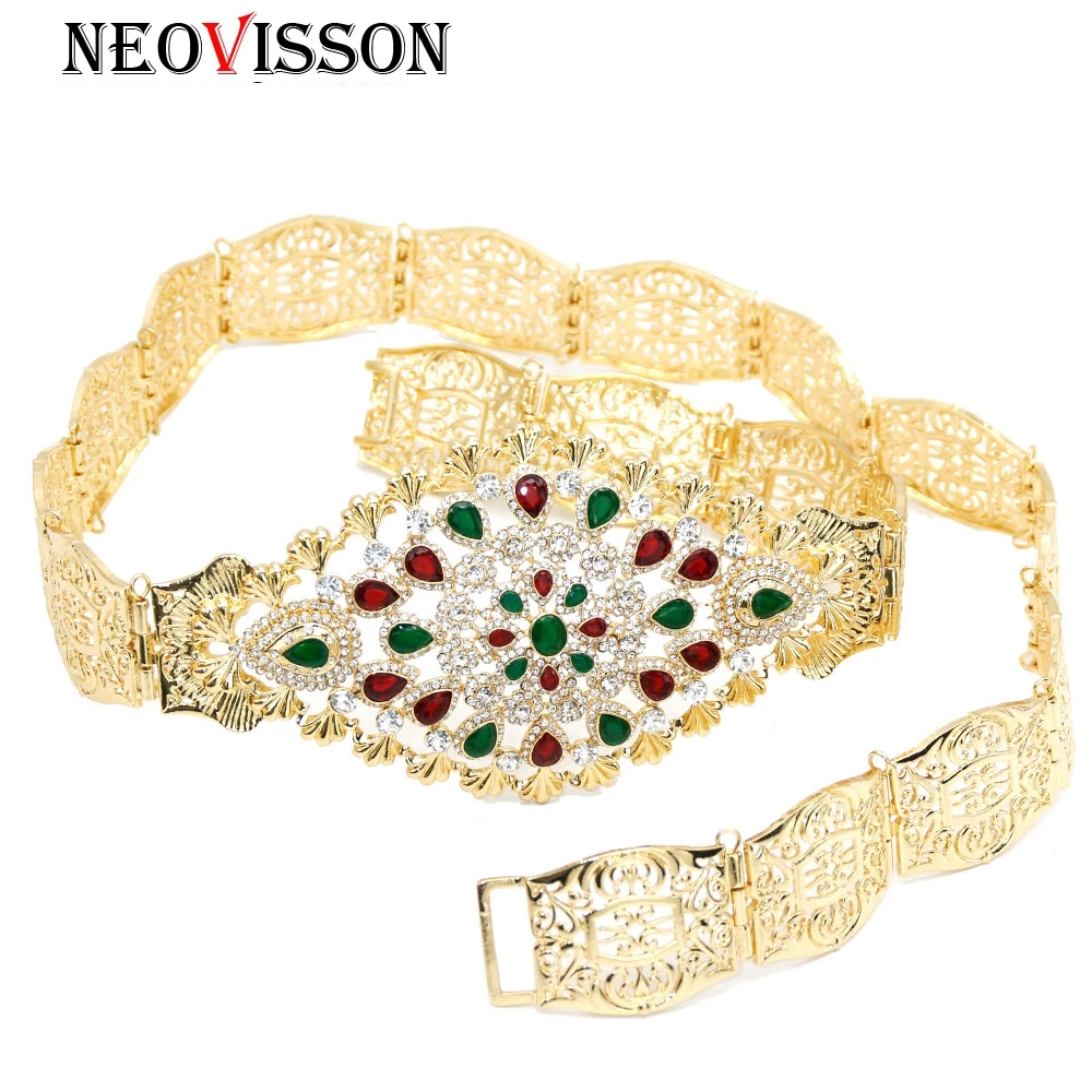 

NEOVISSON Full Rhinestone Algeria Caftan Belt Africa Robe Accessories
