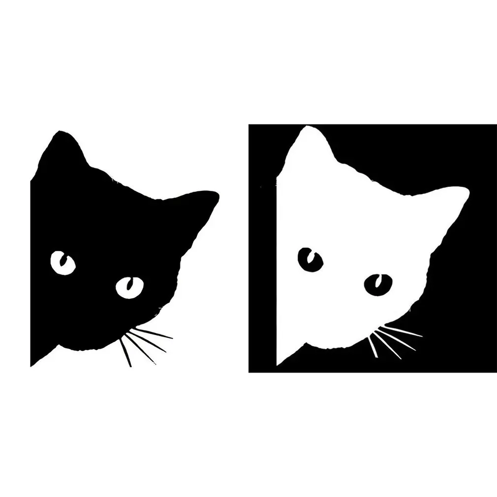 

Creative Black Cat Face Peeking Car Stickers Automotive Decal Window Decoration Reflective Sticker Window Door Sticker