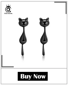 ORSA JEWELS, оригинальные женские ожерелья с черным котом и хвостом, подвески из натуральной 925 пробы, серебряные подвески, ювелирные изделия ASN101