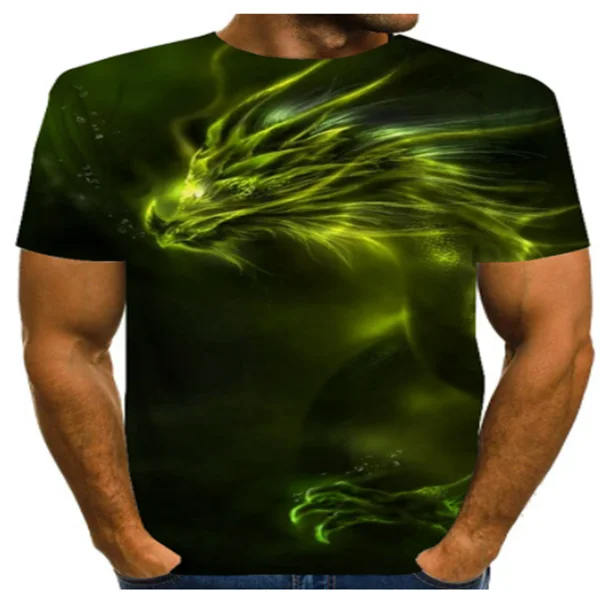 

2021 горячий стиль Мужская футболка 3D печать футболка с изображением животного, короткий рукав, забавный дизайн Повседневный Топ Модные спор...