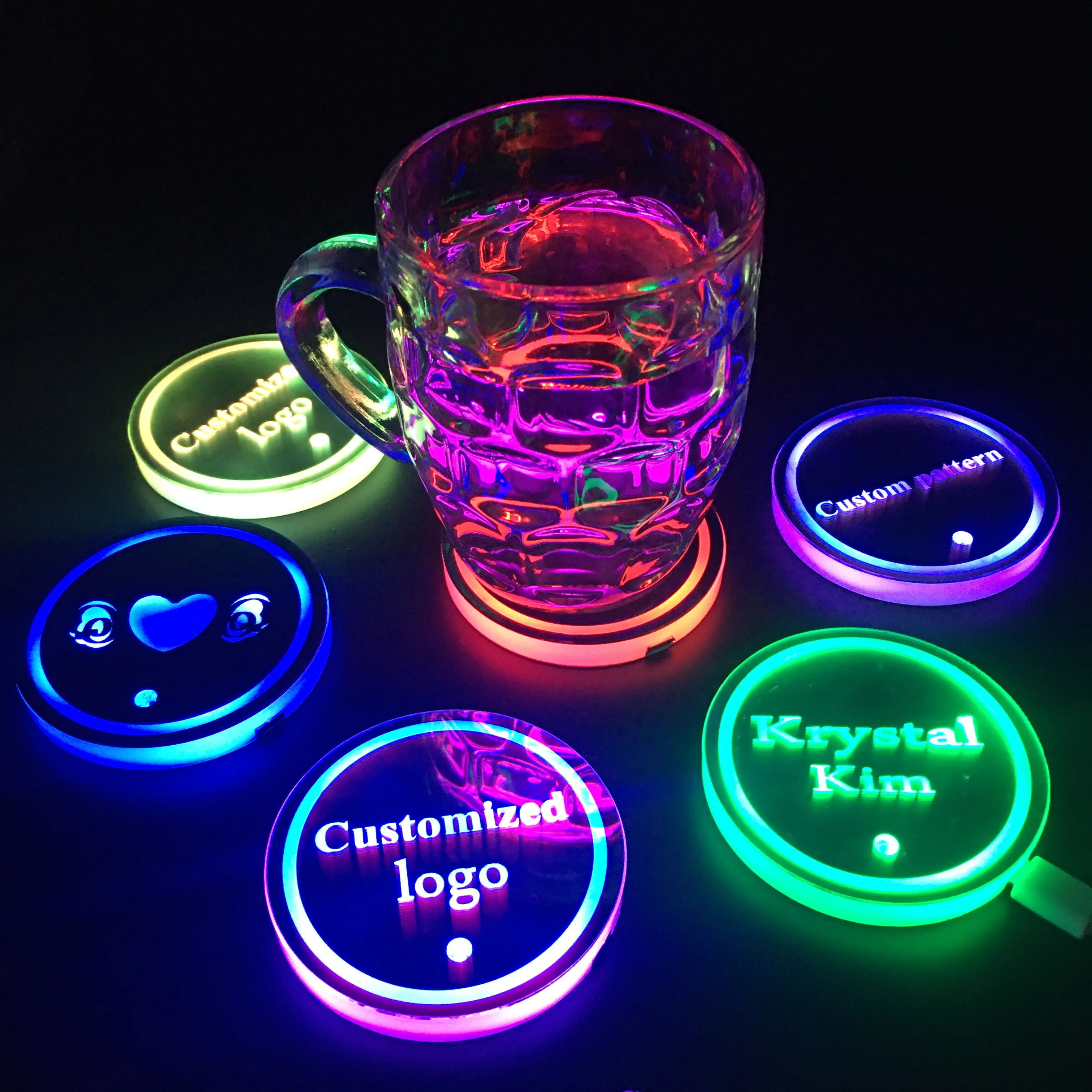 2X Светодиодные Автомобильные лампы для подстаканника с логотипом BMW Audi Mercedes Benz Ford