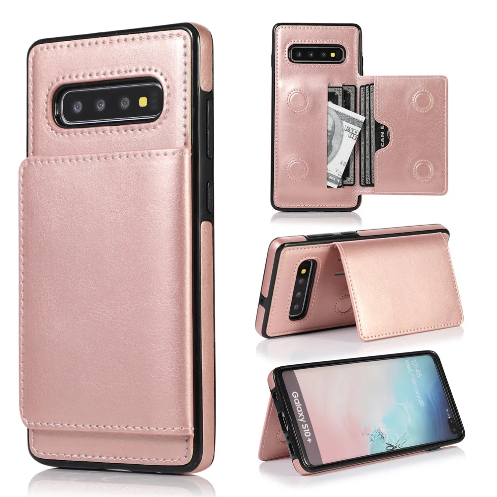 Rose Gold ZhiYue BJ Чехол-кошелек для samsung Note 10, 9, 8, S10, S9, S8 Plus+, магнитный держатель для карт, Роскошный Кожаный противоударный защитный чехол-подставка - Цвет: Rose Gold ZhiYue BJ