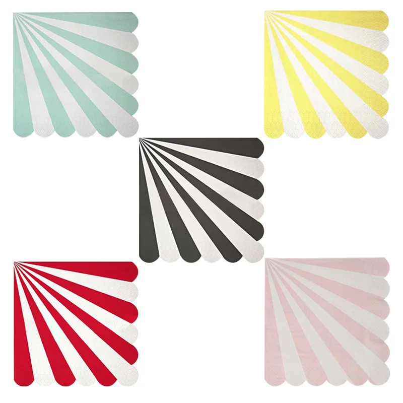 

20Pc/Set Stripes Themes Disposable Napkins Baby Shower Birthday Decorations Party Tableware Weddings Anniversaire Party Supplies