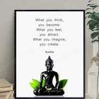 Будда цитаты Настенный декор вдохновляющая Цитата Настенный декор дзен медитация статуя Будды настенное Искусство Религиозные Подарки для женщин холст p