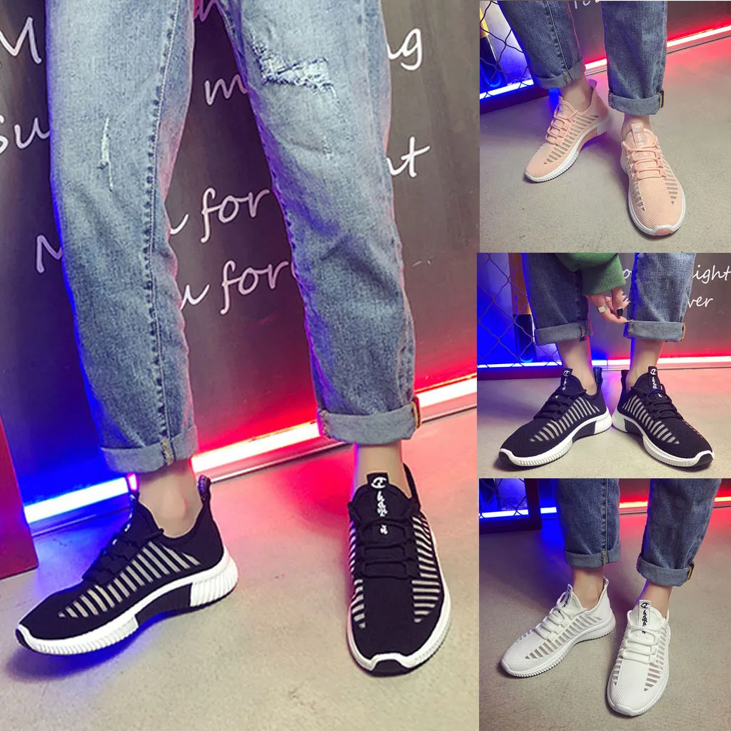 

SAGACE Sneakers Women Fashion Outdoor Casual Lace-Up Sports Shoes for ladies Breathable Shoes Mesh Sneakers female Sewing 2019