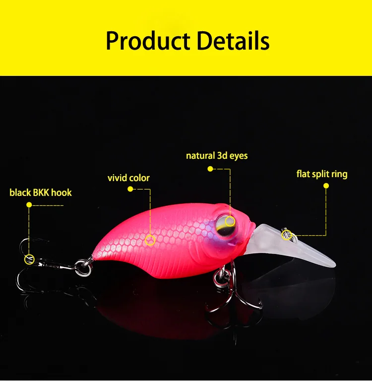 BassLegend Fishing Floating Mini Crankbait Griffon Bait Bass Pike Trout Lure 38mm 5.7g Depth 1.2m Rattle