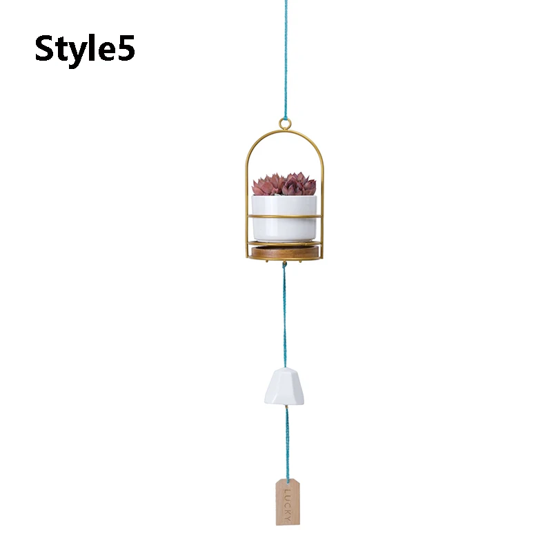 

Creative Wind Chimes And Bells Ceramic Planting Pots, Home Decoration Small Fresh Art Ornaments, Christmas Gifts