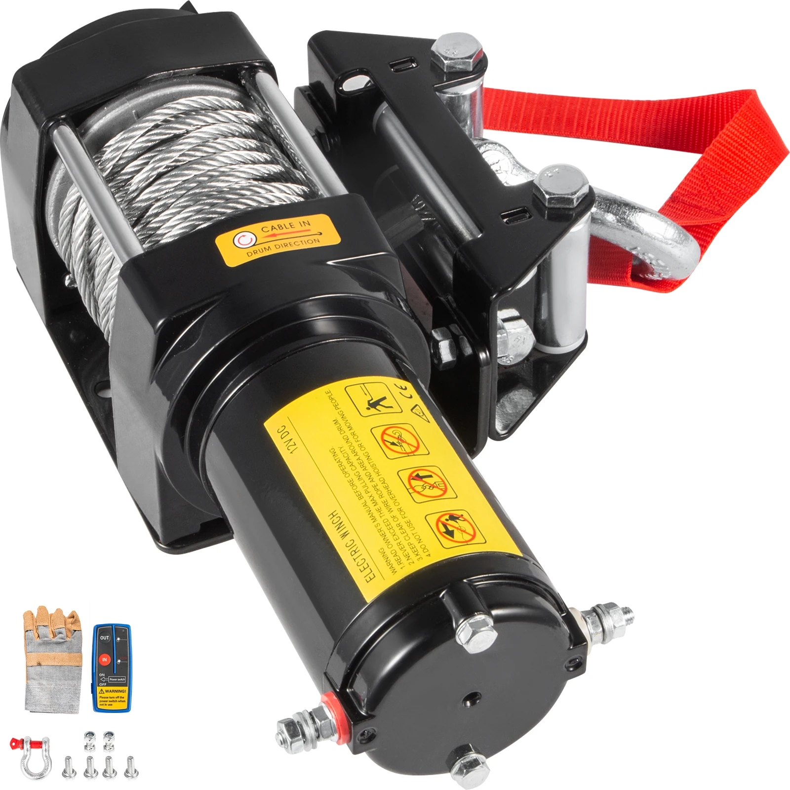 

VEVOR 4000LBS/1815KG Electric Winch with 12 m Heavy Duty Steel Cable Wireless Control for ATV SUV Boat Recovery Off Road Winch