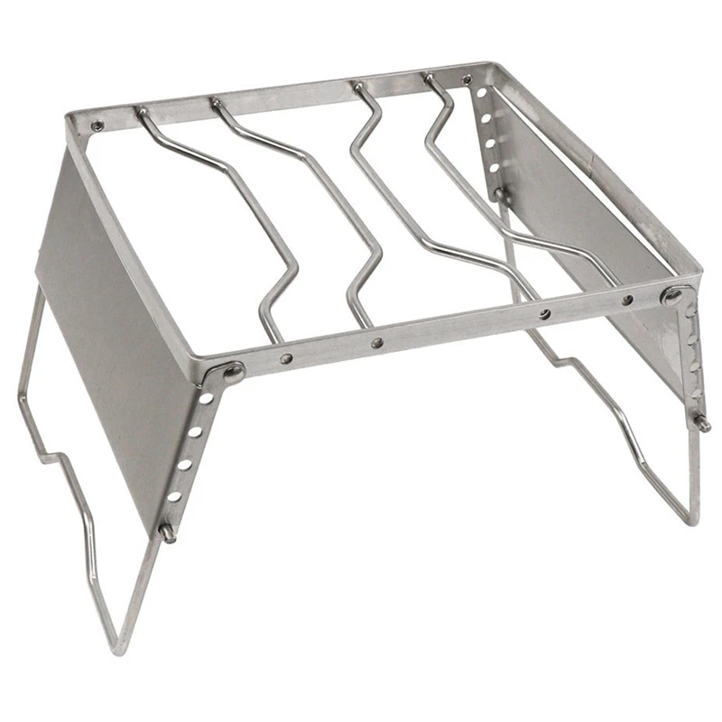 

Outdoor Stainless Steel Windproof Grill Stand Convenient Foldable Barbecue Camping Adjustable Barbecue Grill