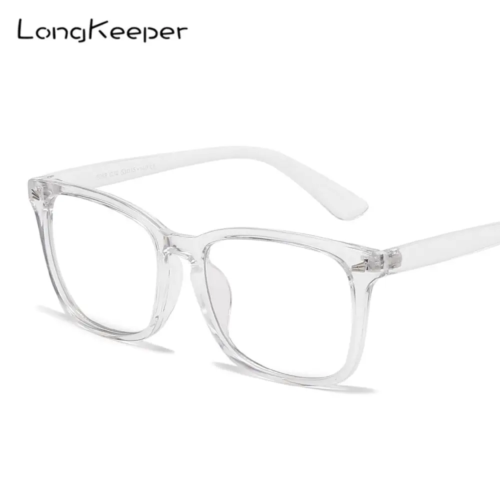 

LongKeeper 2021 Модные анти голубой светильник блокировки, очки с оправой для женщин и мужчин квадратные компьютерные очки прозрачные оправы