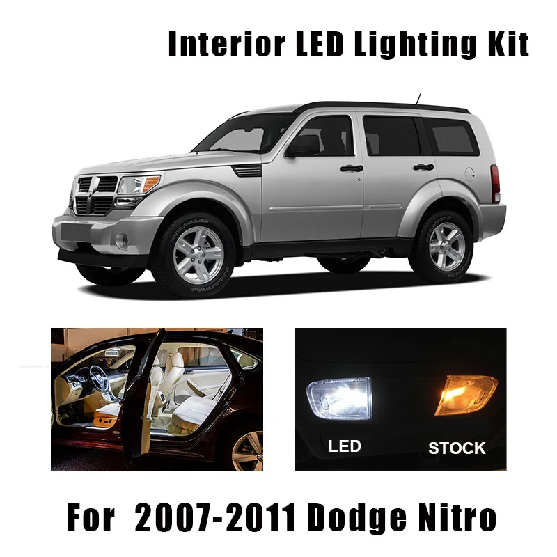 12 шт. встросветильник ная лампа Dodge Nitro Map подходит для 2007 2008 2009 2010 2011 | Автомобили и