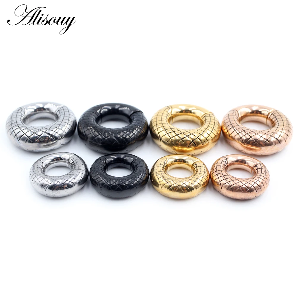 Alisouy 1PC Stainless Steel Round Circle Hinge Heavy Ear Weight Plugs Tunnel Gauges Expander Stretcher Piercing Body Jewelry | Украшения и