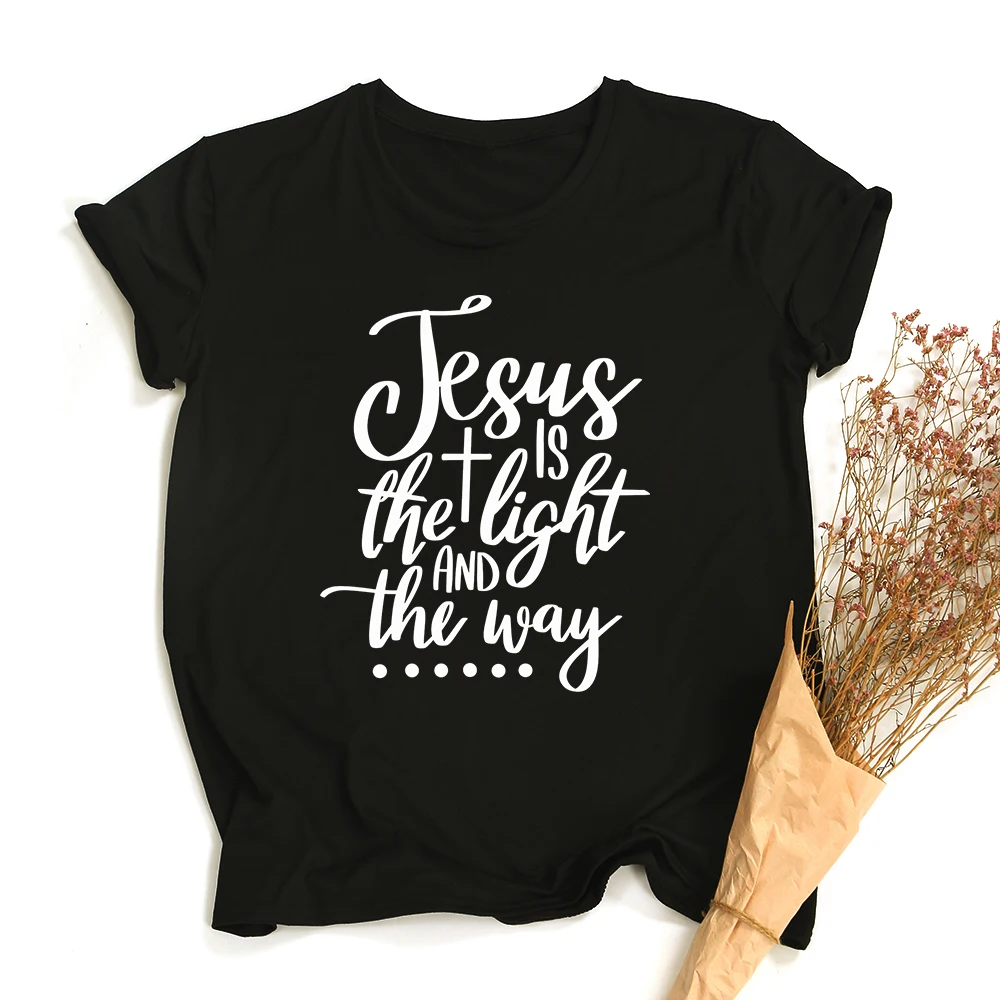 Женские футболки с Иисусом и надписью She Is Strong Has Fire In Soul Grace Heart | Женская одежда