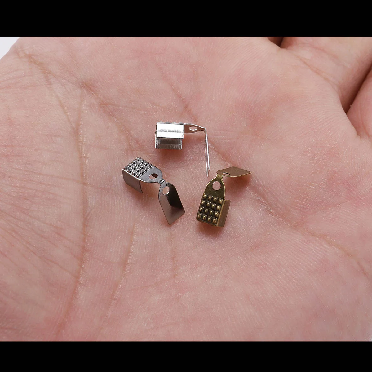 100 шт/партия металлические застежки на концах торцевые колпачки из бусин кожаные