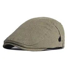 Cotton Spring Summer Solid Color Newsboy Caps Flat Peaked Cap Men and Women Painter Beret Hats 116