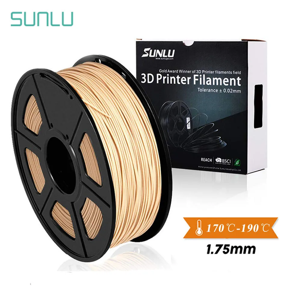 Нить для 3D принтера SUNLLU нить из древесного волокна и полимолочной кислоты 1 75 мм PLA