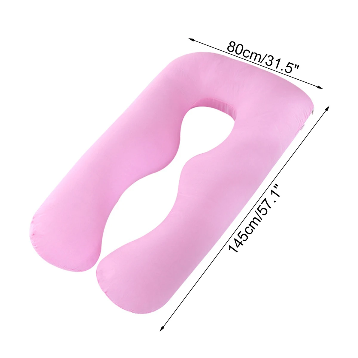 Almohada de apoyo para dormir para mujeres embarazadas, coj&iacute;n de algod&oacute;n puro de maternidad en forma de U para el cuerpo, ropa de cama para dormir de lado durante el embarazo-5