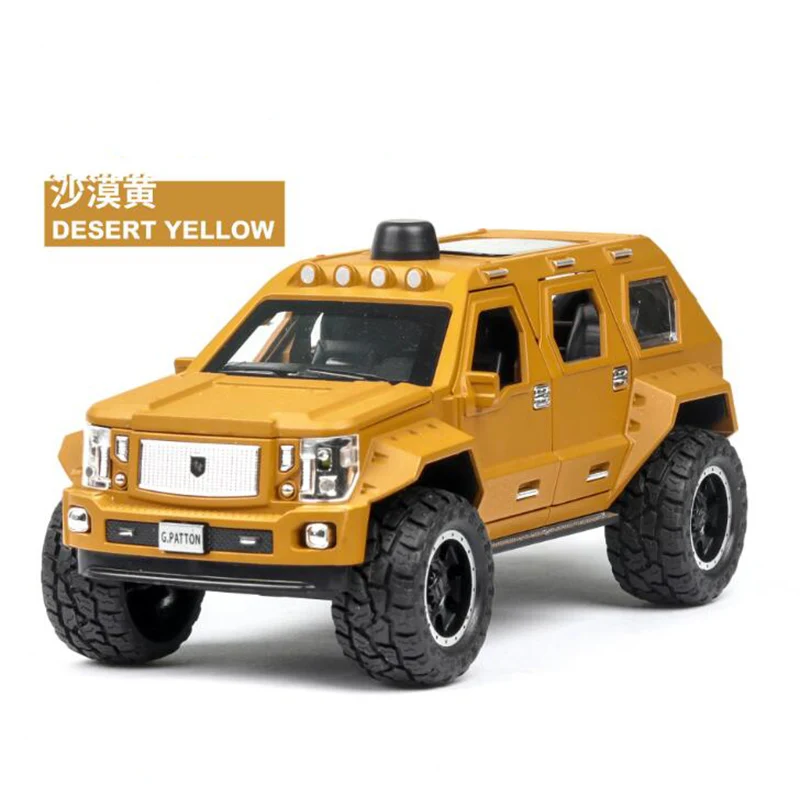 Simulation Army Car George Patton 1:24 SUV Model Furnishing Sound Light Toy Boy Gift Collection Metal Die Cast Jeep-Car | Игрушки и