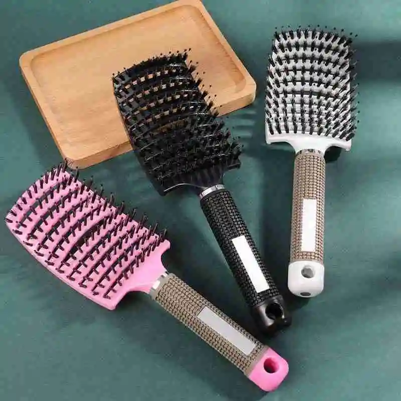 

7 Colors Hair Scalp Massage Comb Bristle Nylon Brushy Hairbrush Wet Curly Detangle Hair Brush Demelante Brush Hairbush