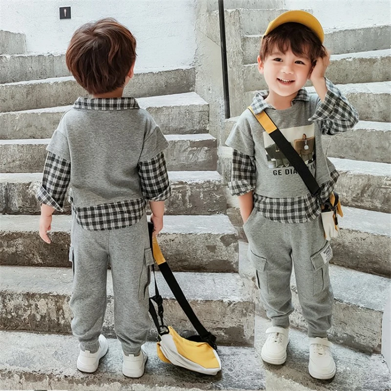 

Baby Little Boys Fall Clothing Set 2020 Autumn Toddler Clothes Long Sleeve Outfit Children Kids Wear Tracksuits 2 3 4 6 8 Years